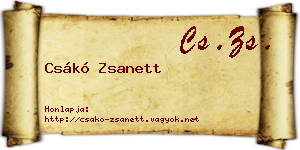 Csákó Zsanett névjegykártya