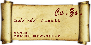 Csákó Zsanett névjegykártya